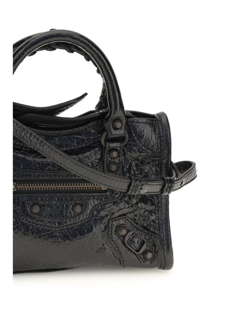 Balenciaga Le City Nano Top Handle Bag — Black Lambskin