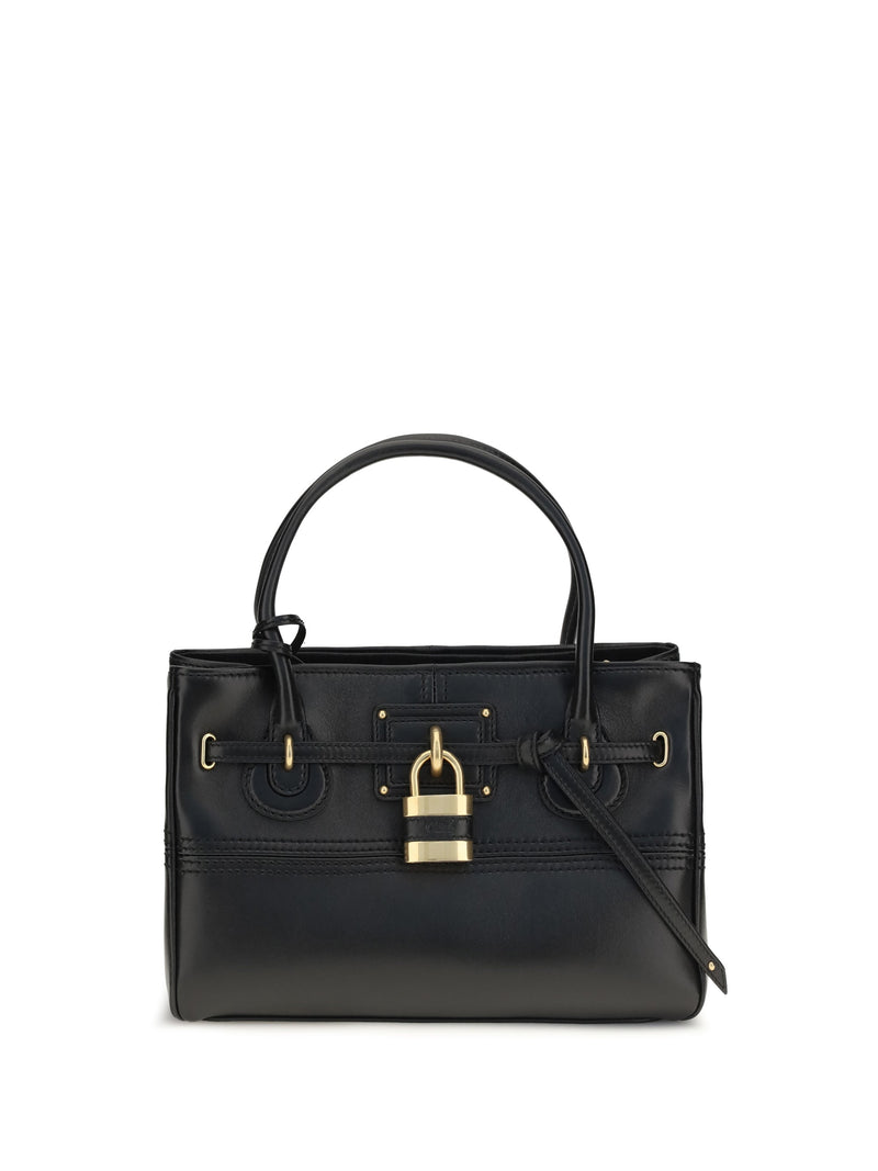 Chloé Paddington Shoulder Bag — Black Buffalo Leather