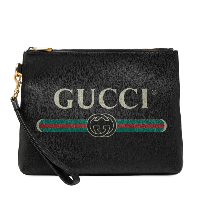 Leather Logo Clutch
