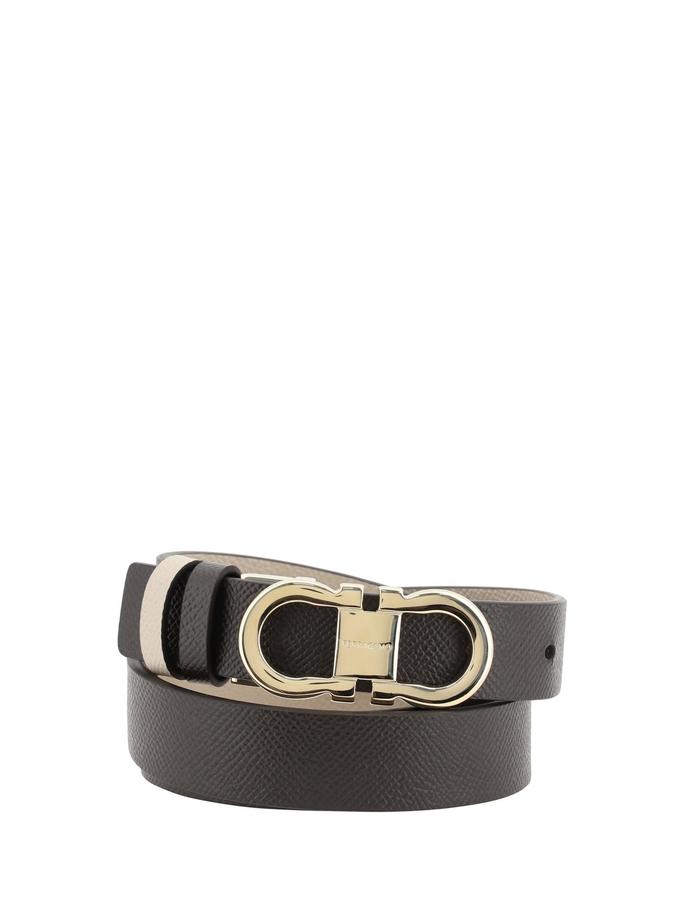 Ferragamo Reversible Leather Belt — Brown Calf Bos Taurus