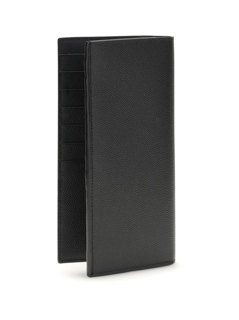 Saint Laurent Grained Leather Wallet — Black Calf Bos Taurus