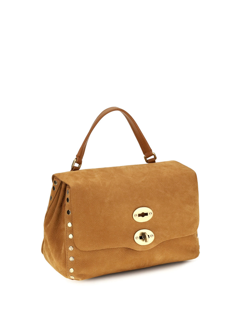 Zanellato Postina Jones Shoulder Bag — Brown Caiman Leather