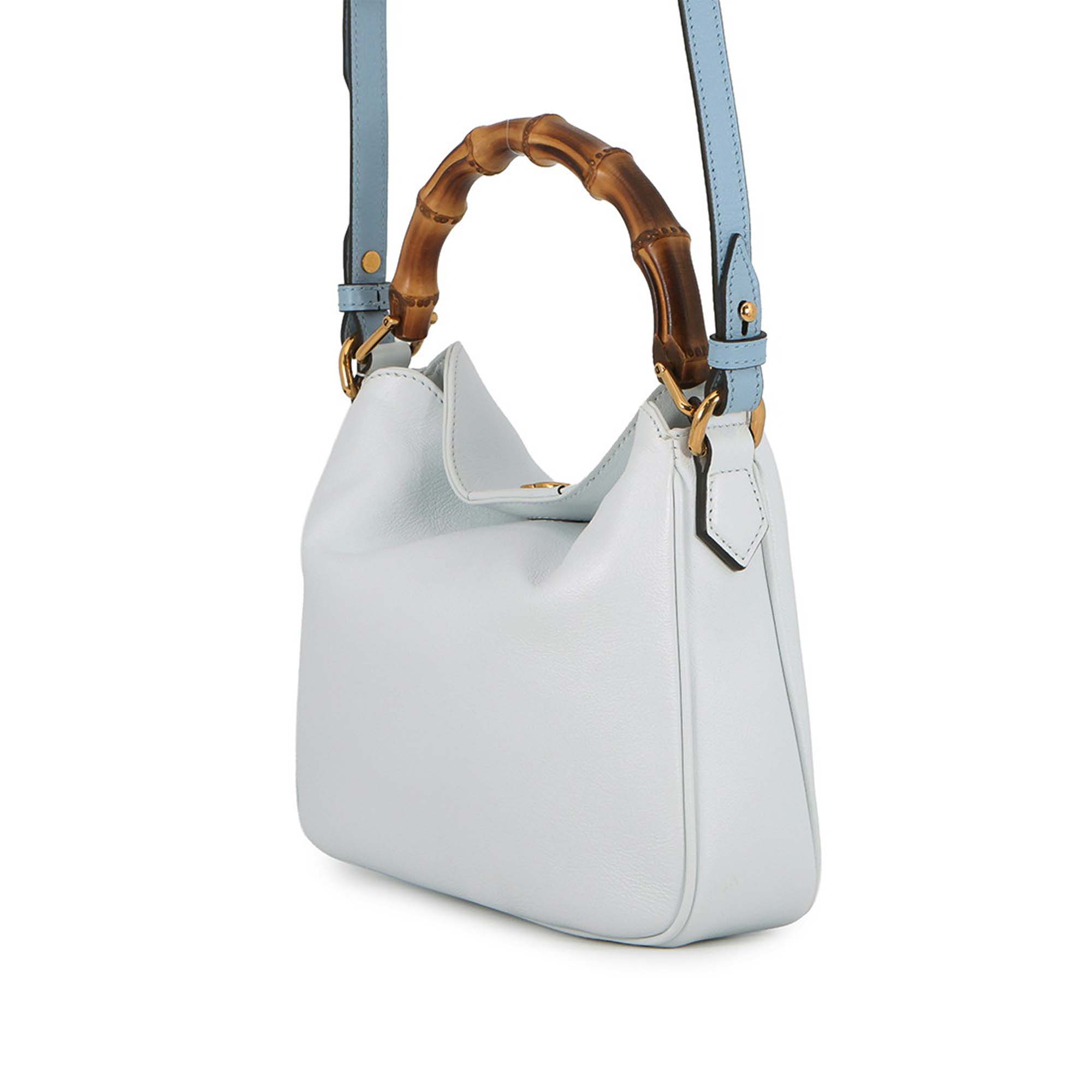 Small Calfskin Bamboo Diana Satchel - Image 2