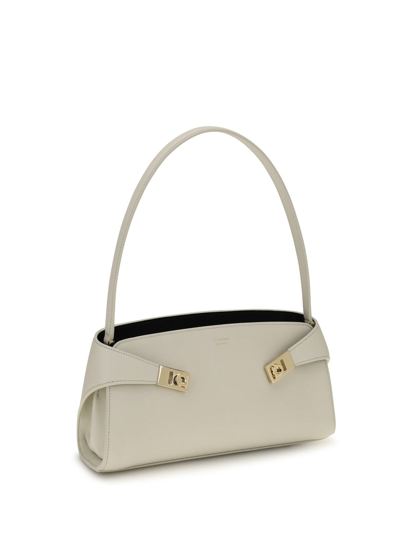 Ferragamo Hug Shoulder Bag — Beige Calf Leather Bos Taurus