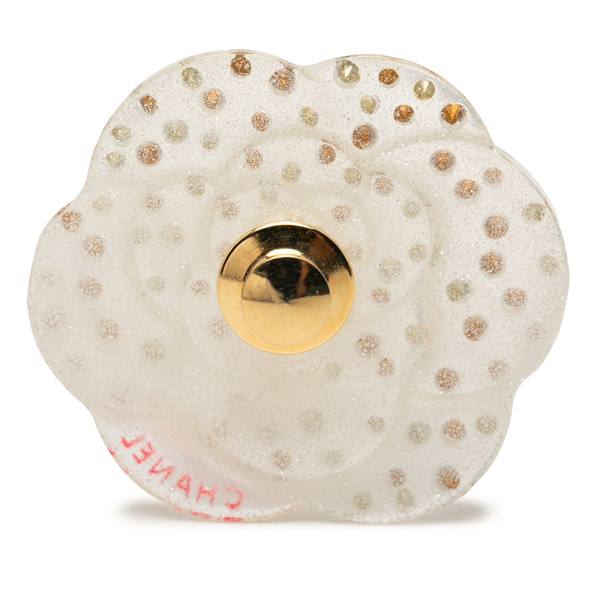 CC Resin and Crystal Camellia Brooch - Image 2