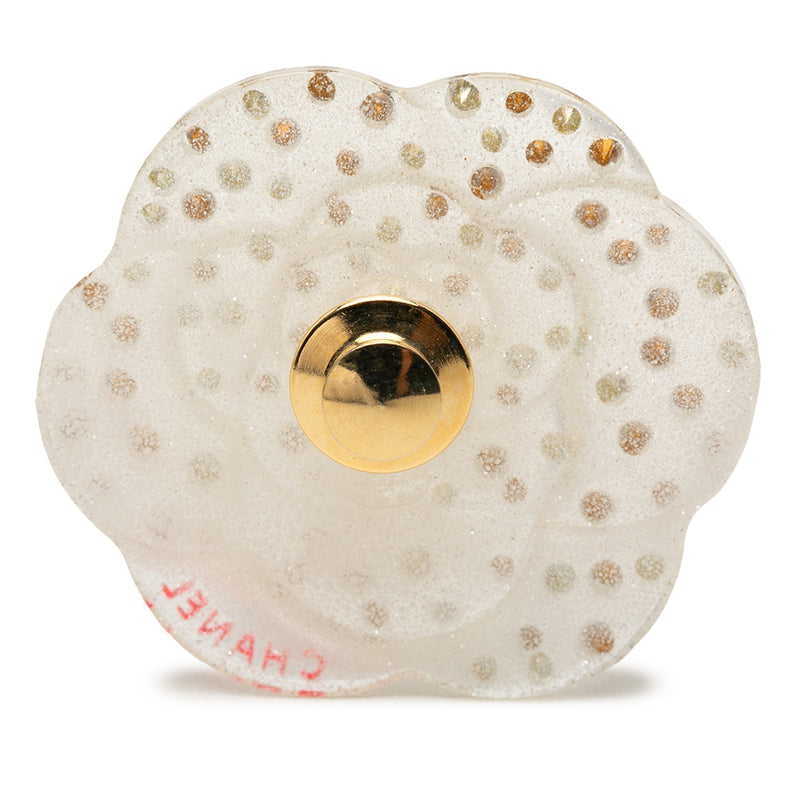 CC Resin and Crystal Camellia Brooch - Image 2
