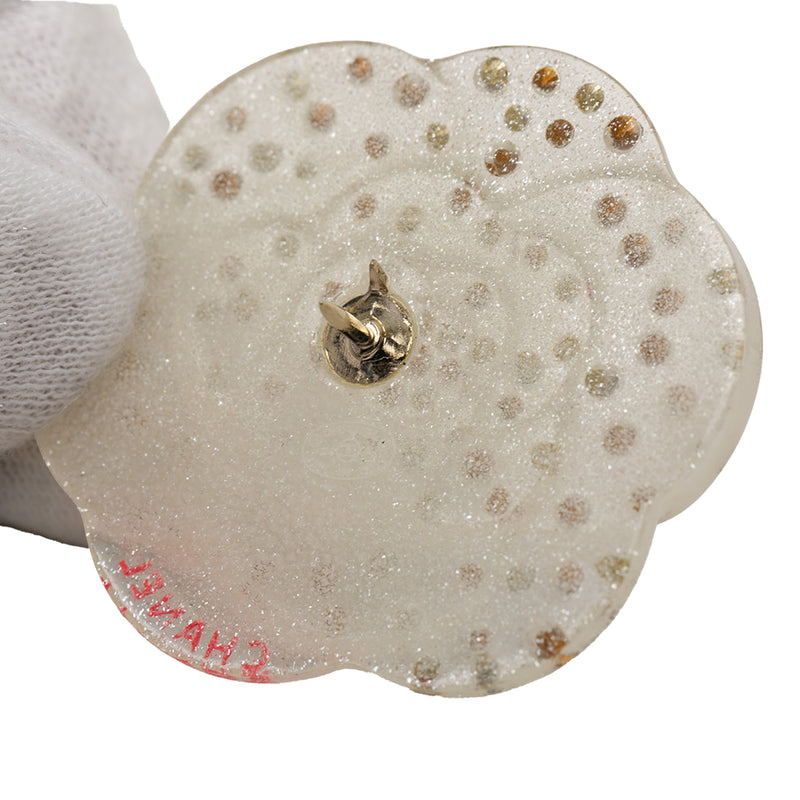 CC Resin and Crystal Camellia Brooch - Image 4