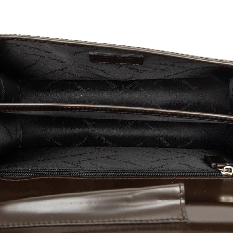 Leather Dial Lock Clutch - Image 4