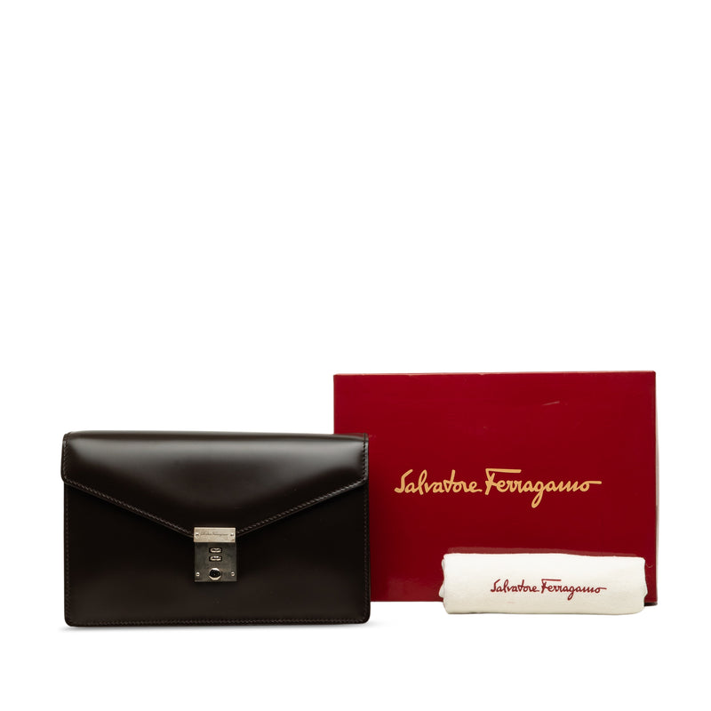 Leather Dial Lock Clutch - Image 6