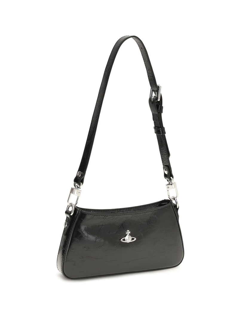 Vivienne Westwood Tasha Shoulder Bag — Black Calf Leather Bos Taurus