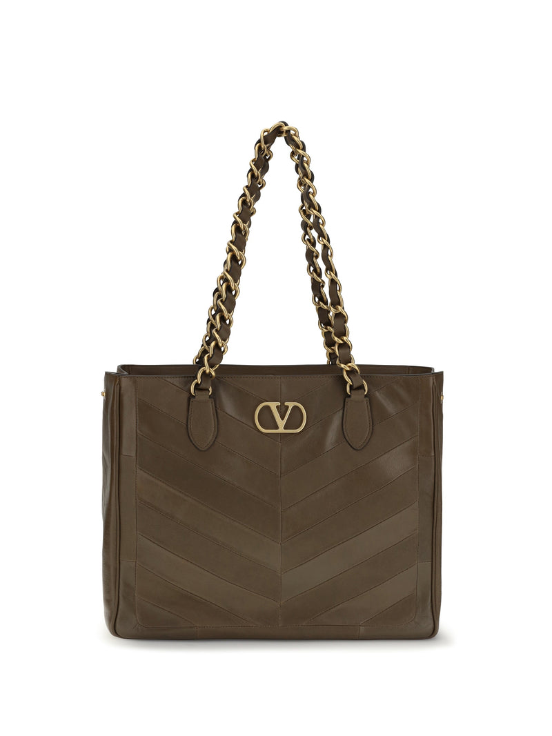 Valentino Garavani Shoulder Bag — Brown Calf Leather