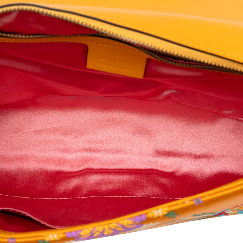 Large GG Marmont Matelasse Silk Embroidered Floral Shoulder Bag - Image 4