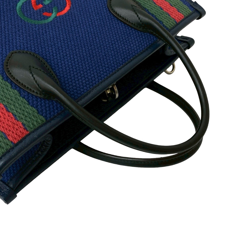 Canvas Interlocking G Satchel - Image 9