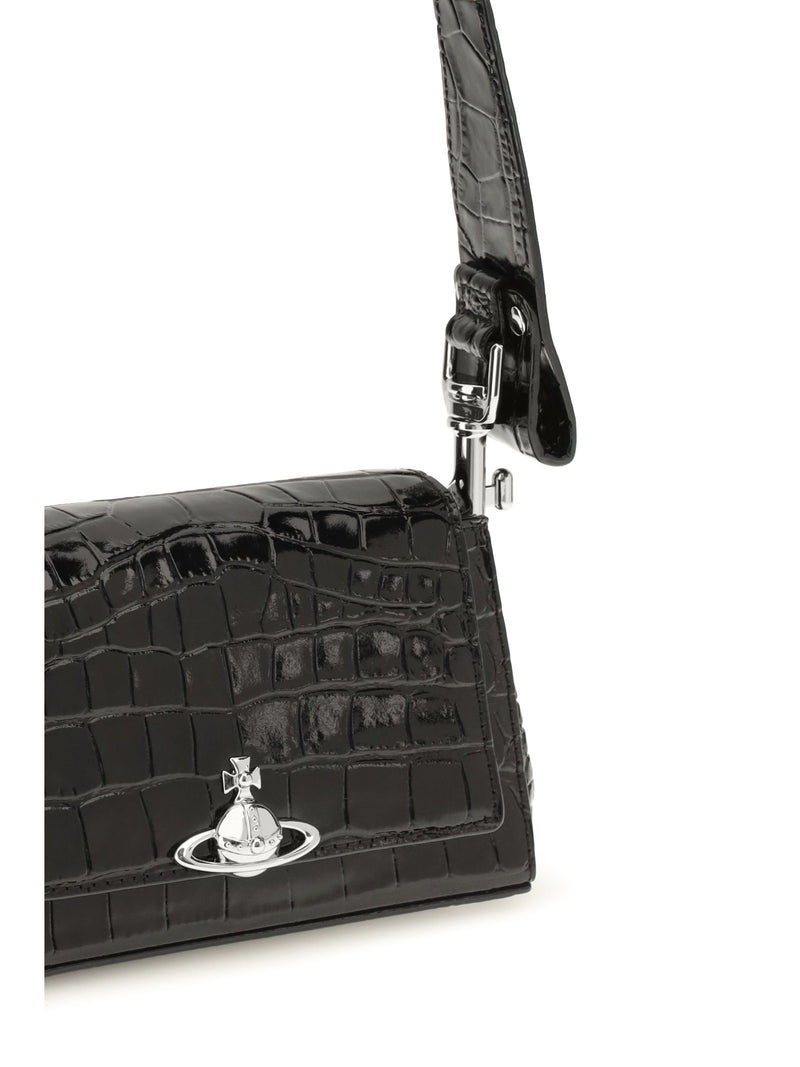 Vivienne Westwood Hazel Shoulder Bag — Black Calf Leather