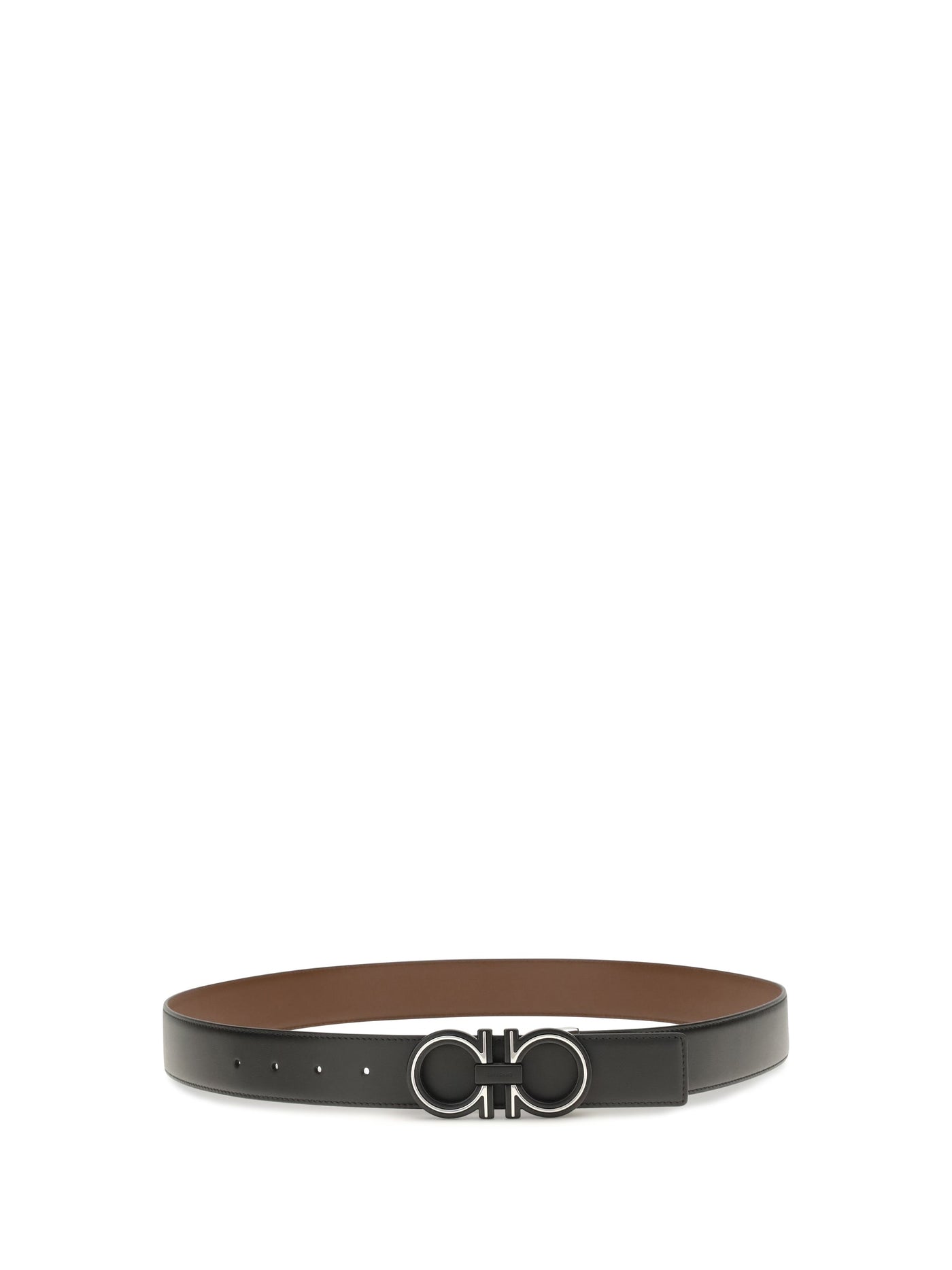 Ferragamo Reversible Leather Belt — Navy Calf