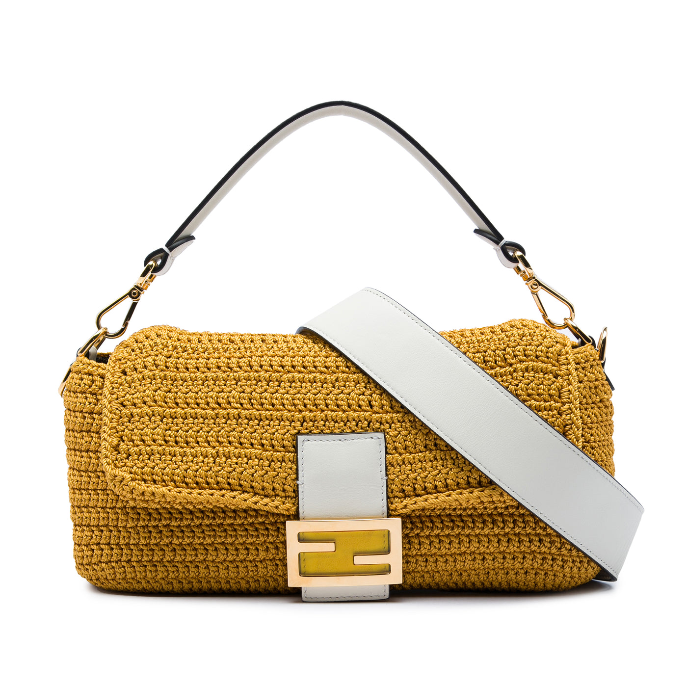 Crochet Raffia Baguette Satchel - Image 1