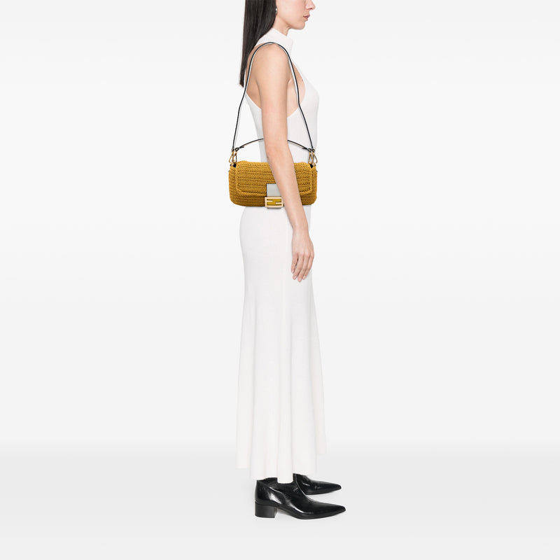 Crochet Raffia Baguette Satchel - Image 5