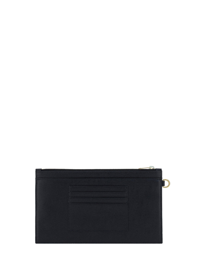Saint Laurent Chevron-Quilted Calf Leather Clutch — Black Bos Taurus