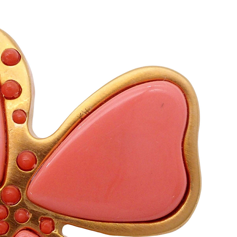 CC Gold Plated Resin Four Leaf Clover Brooch - Image 3