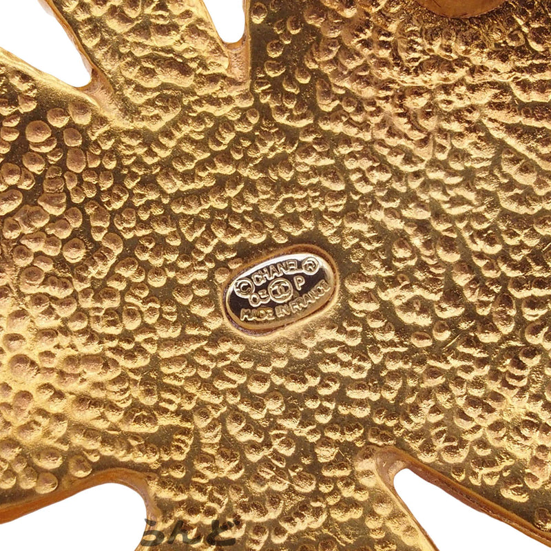 CC Gold Plated Resin Four Leaf Clover Brooch - Image 5