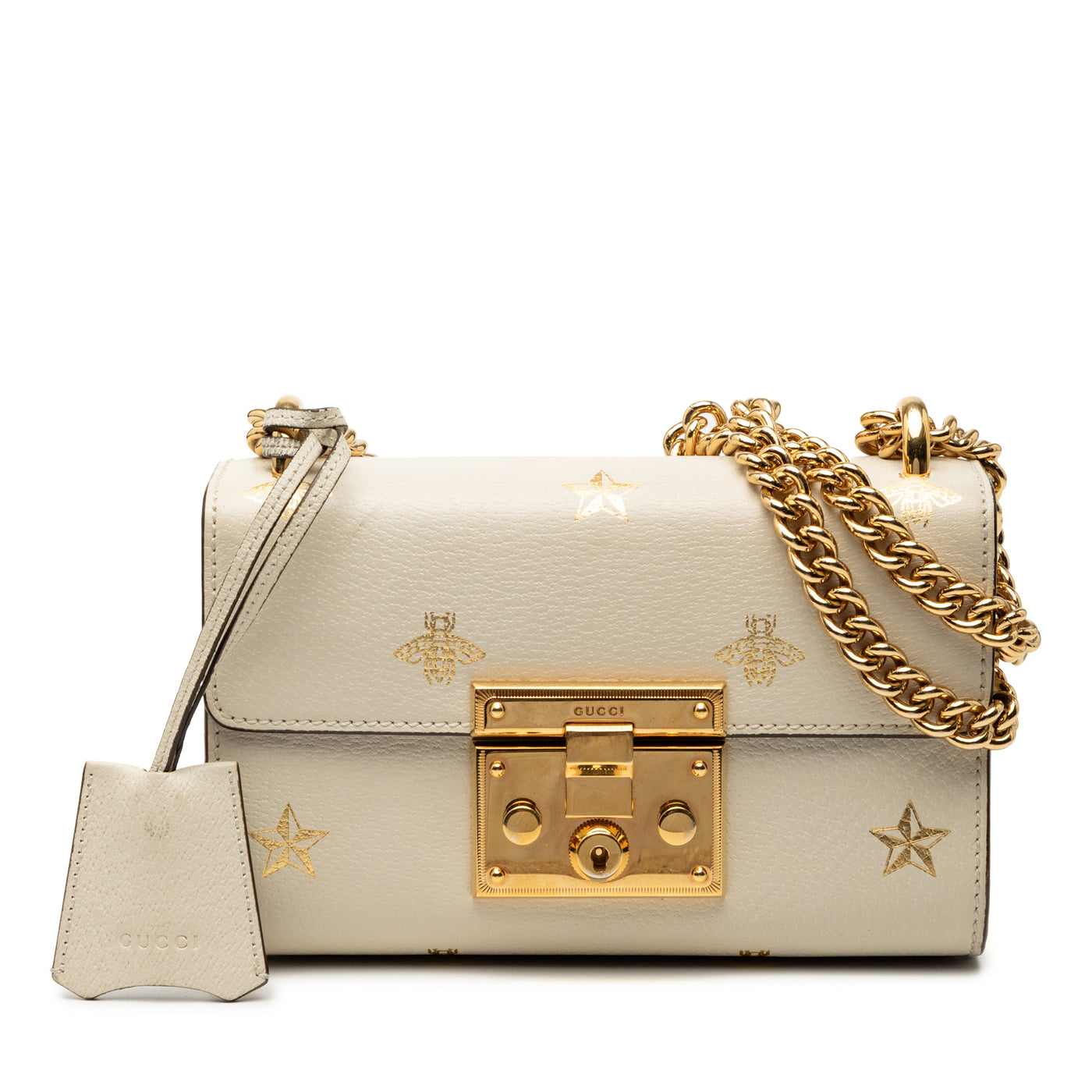 Small Leather Bee Star Padlock Crossbody - Image 1