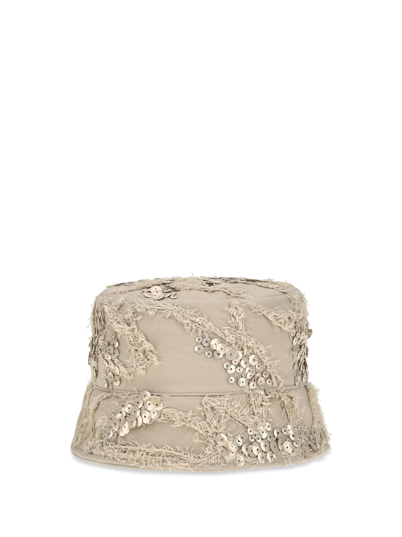 Brunello Cucinelli Mcap99001 Embroidered Sequin Bucket Hat — Beige Silk
