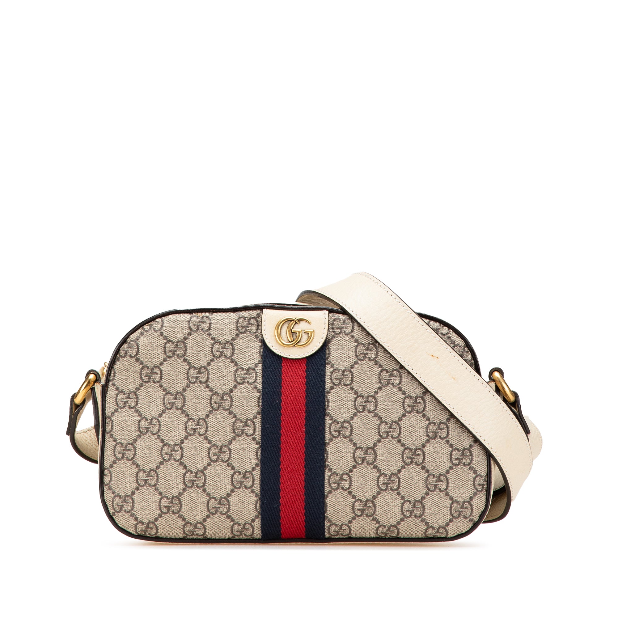 Small GG Supreme Textured Calfskin Web Ophidia Camera Bag - Image 1