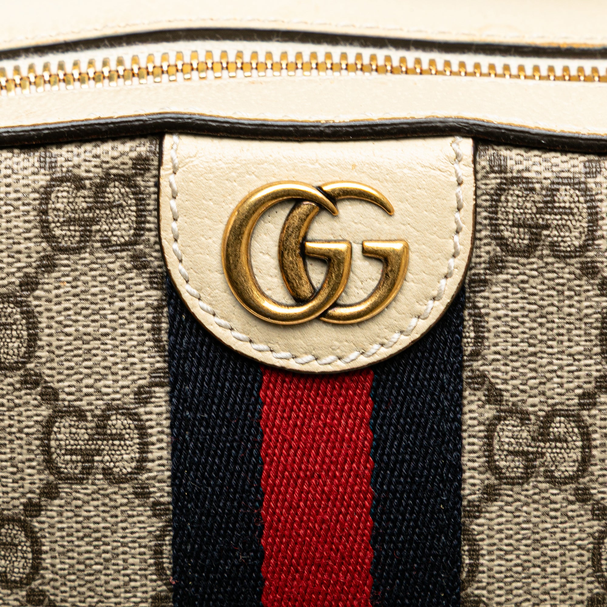 Small GG Supreme Textured Calfskin Web Ophidia Camera Bag - Image 11
