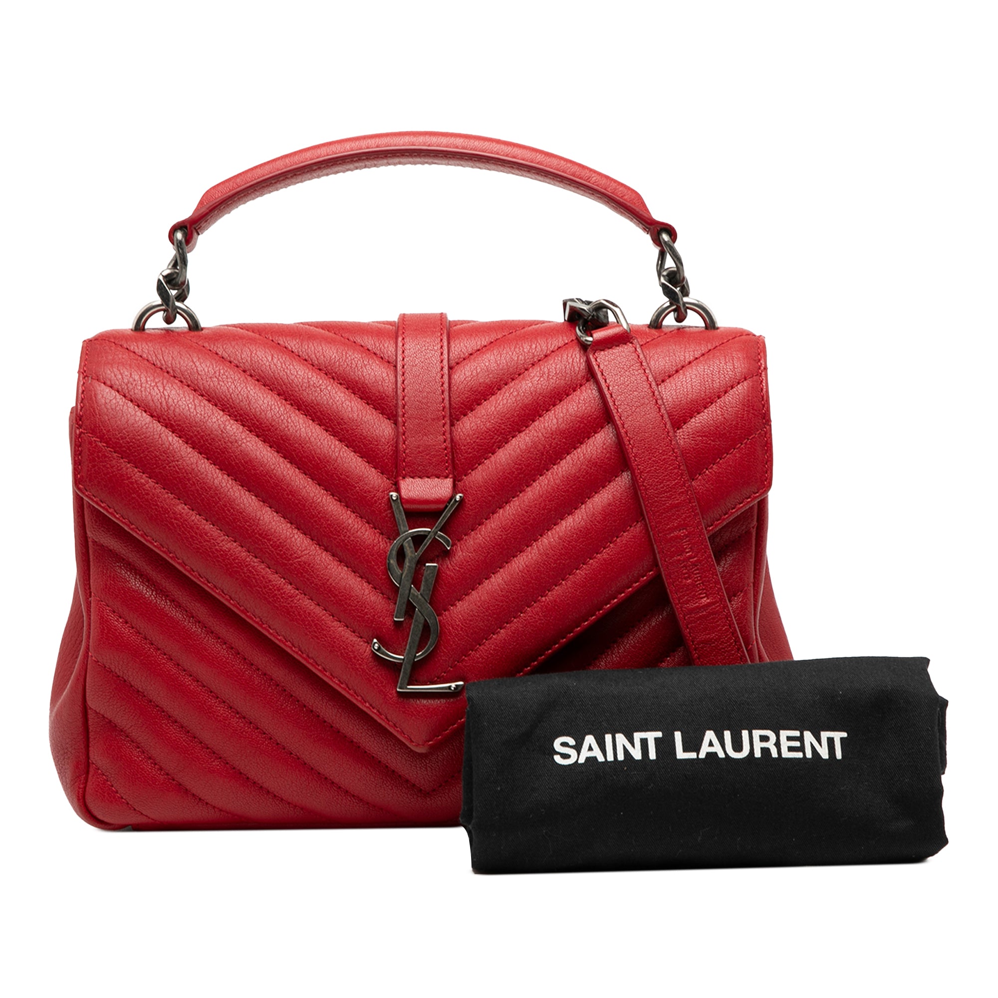 Medium Quilted Chevron Sheepskin College Satchel - Image 10