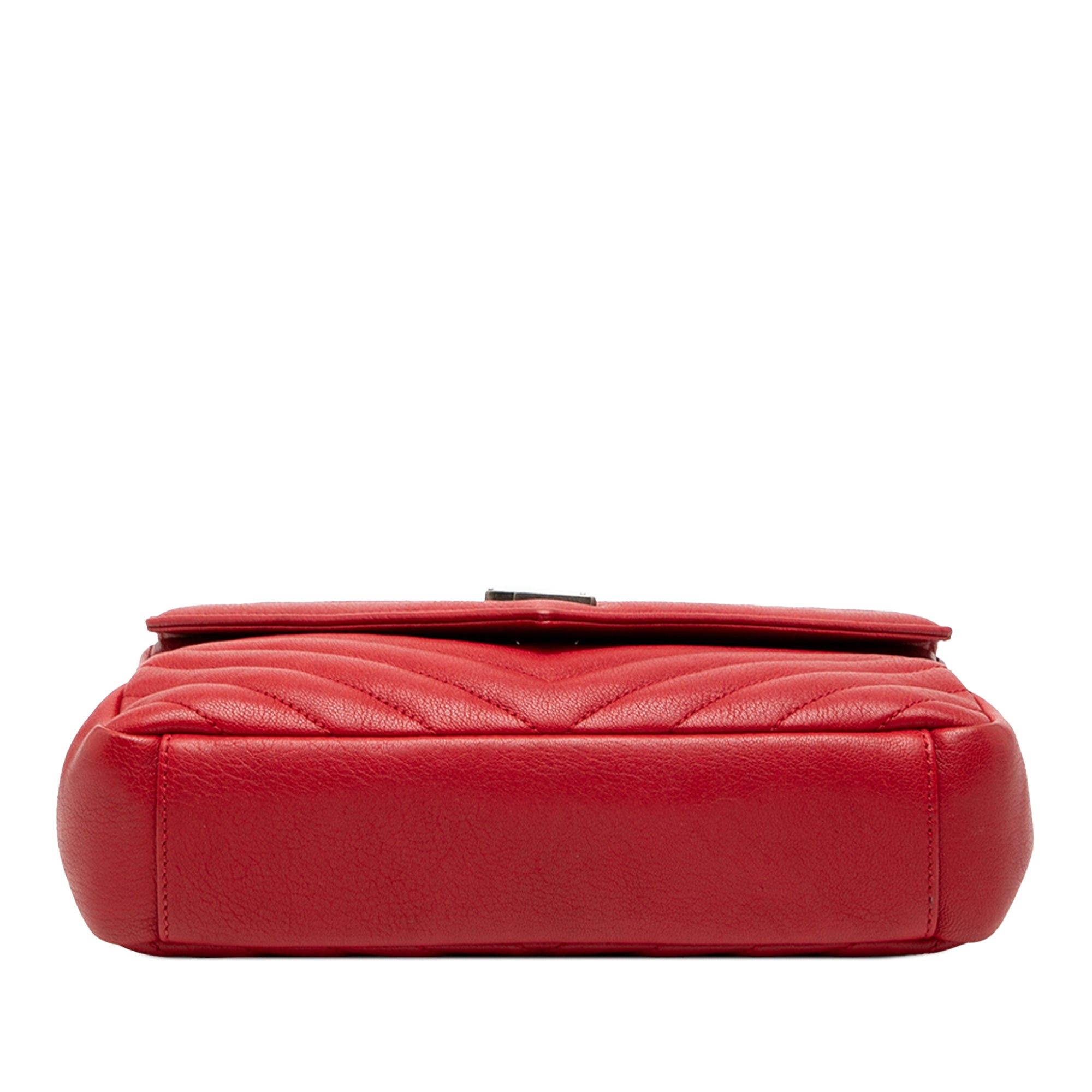 Medium Quilted Chevron Sheepskin College Satchel - Image 3