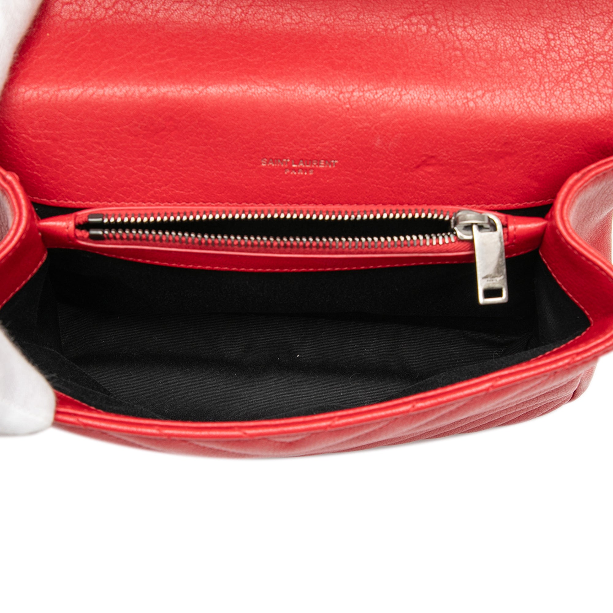 Medium Quilted Chevron Sheepskin College Satchel - Image 4
