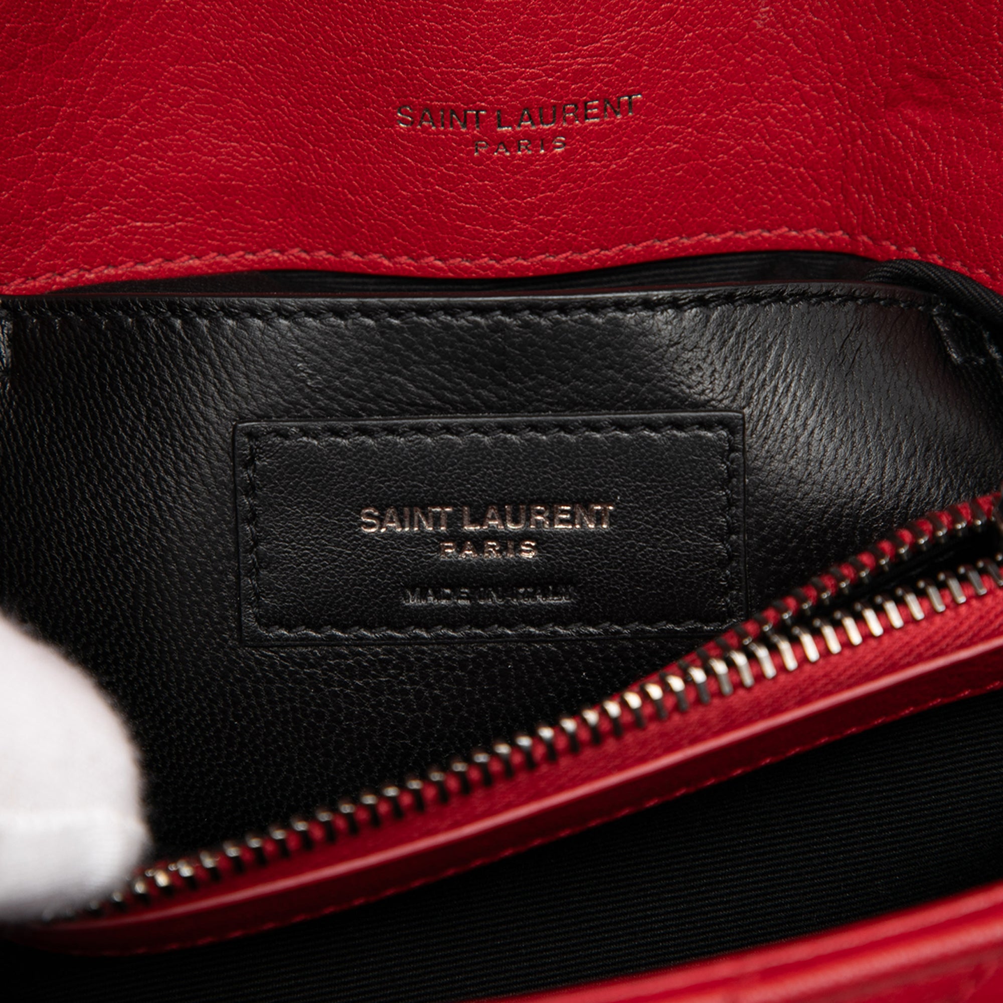 Medium Quilted Chevron Sheepskin College Satchel - Image 5