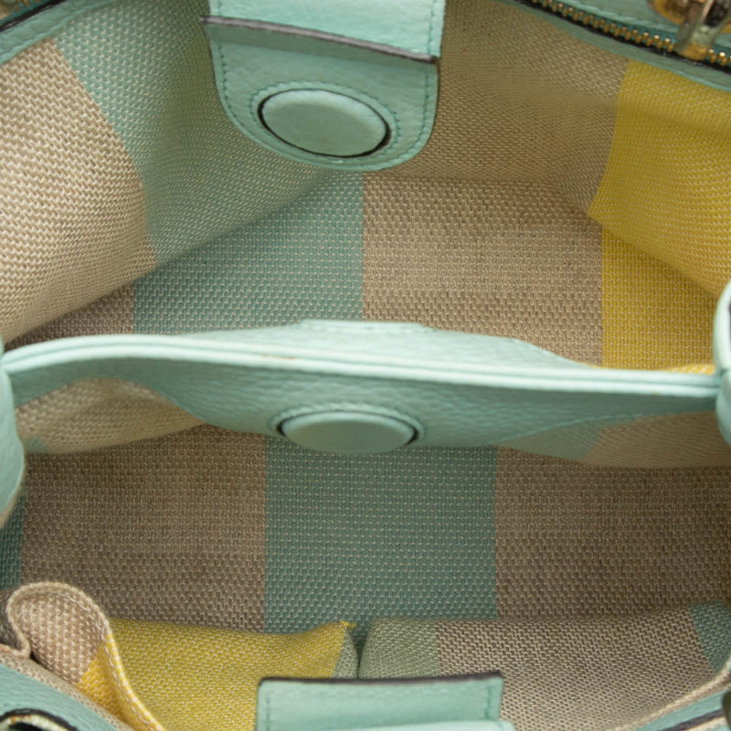 Small Raffia Bamboo Shopper Satchel - Image 4