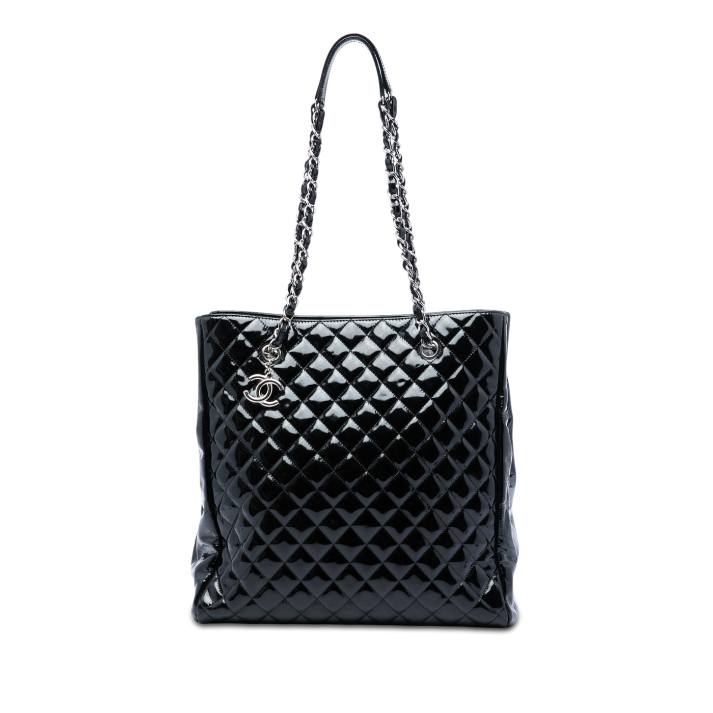 CC Quilted Patent North South Tote - Image 1