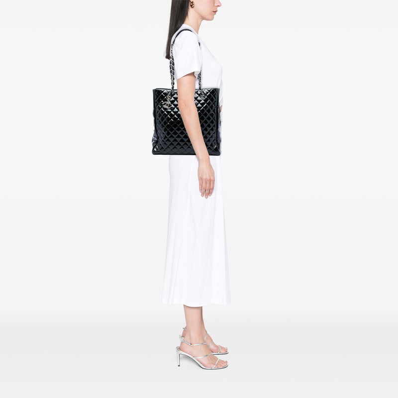 CC Quilted Patent North South Tote - Image 5