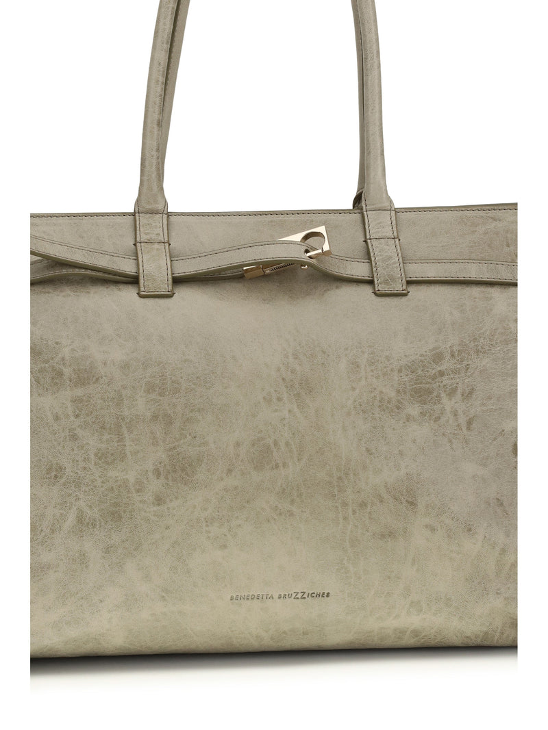 Benedetta Bruzziches Mame Shoulder Bag — Beige Calf Suede