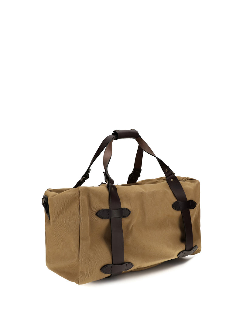 Filson Rugged Twill & Bridle Leather Shoulder Bag — Tan Cotton