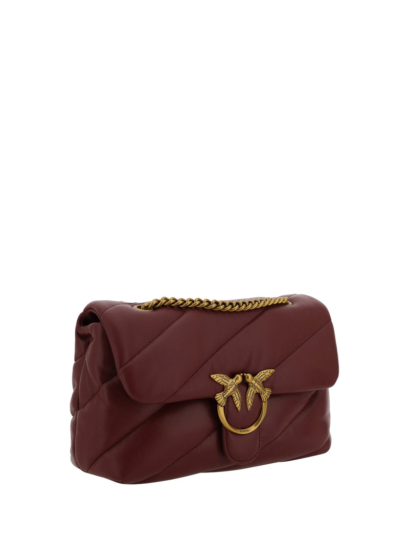 Pinko Love Shoulder Bag — Brown Calf Leather (bos Taurus)