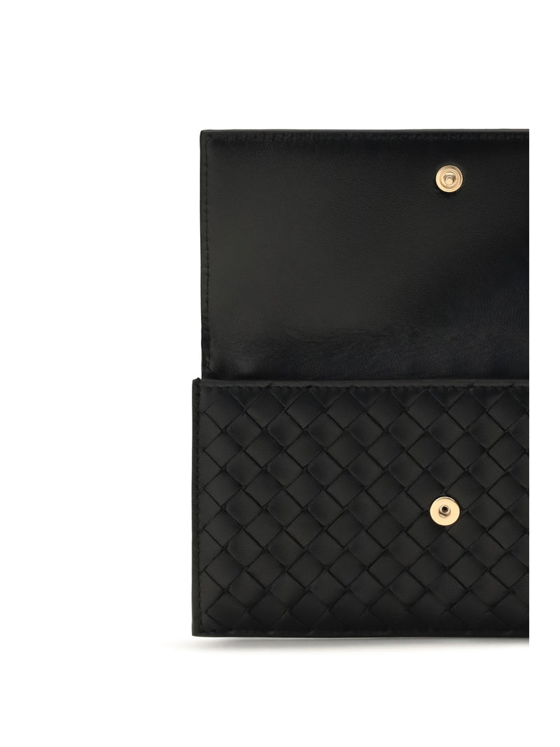 Bottega Veneta Intrecciato Bifold Wallet — Black Lamb Leather & Purses