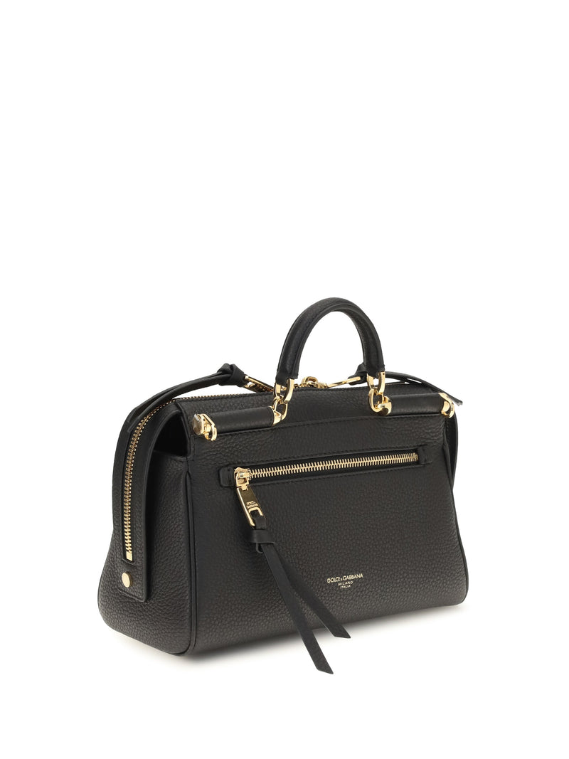 Dolce & Gabbana Calf Leather Top Handle Bag — Black