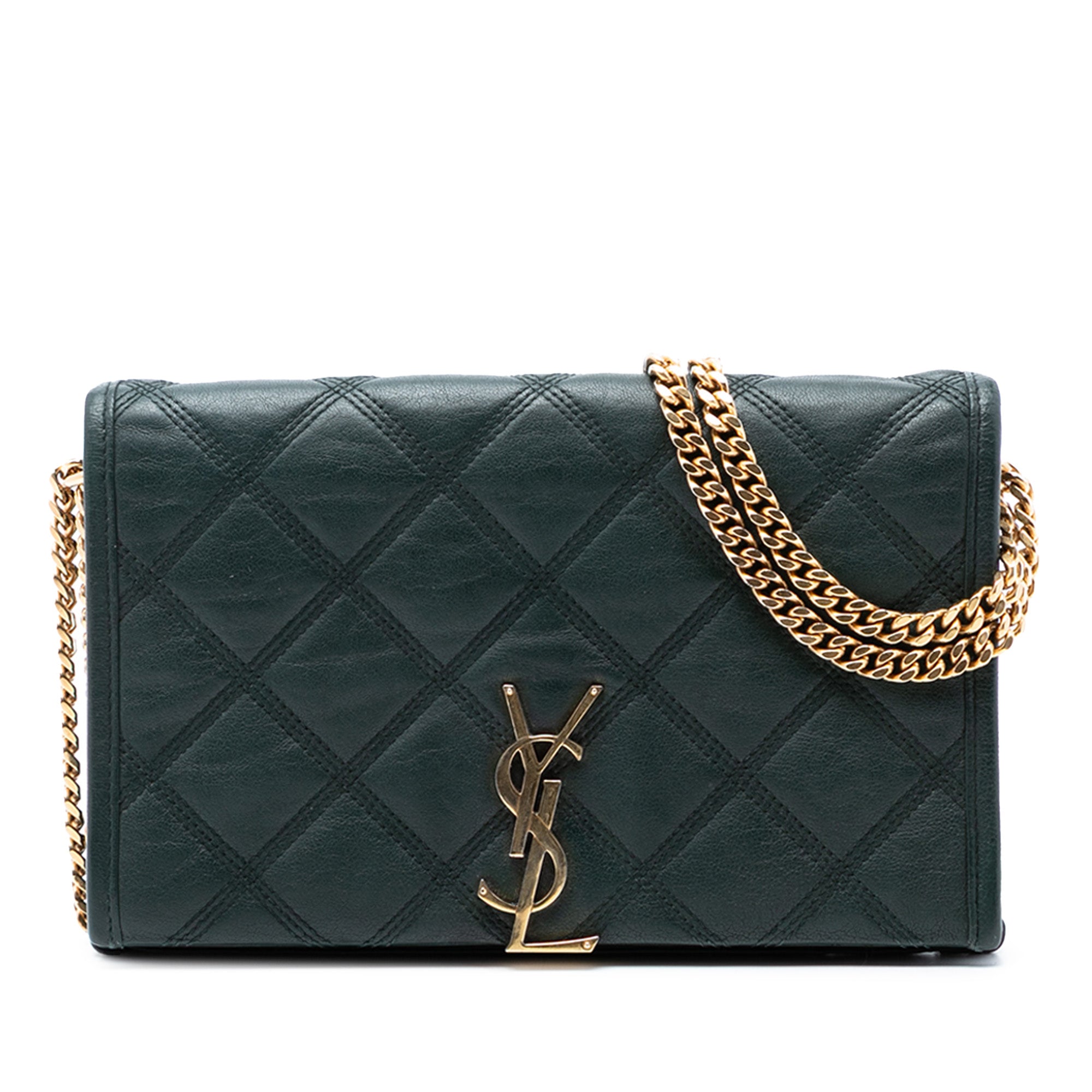 Quilted Lambskin Diamond Becky Chain Wallet - Image 1