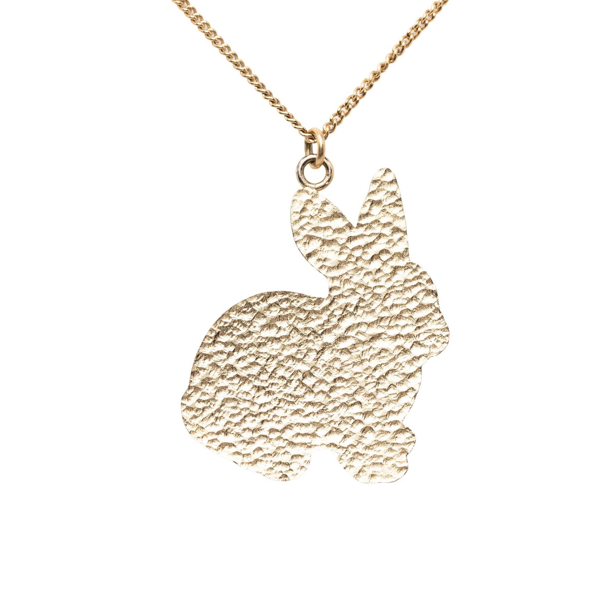 CC Gold Plated Resin Rabbit Pendant Necklace - Image 2