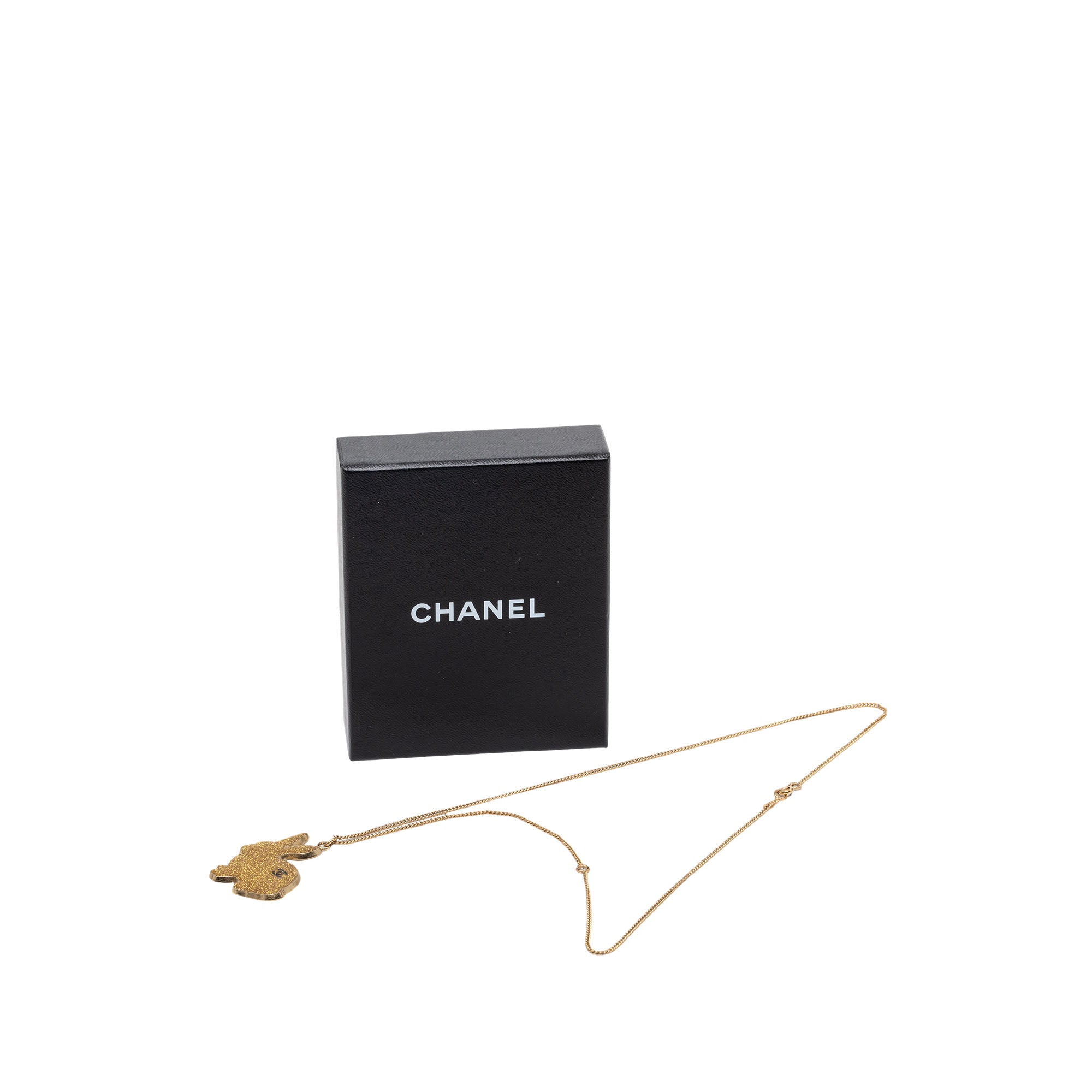 CC Gold Plated Resin Rabbit Pendant Necklace - Image 6