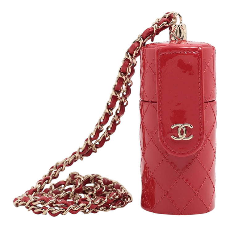 CC Quilted Patent Lipstick Case