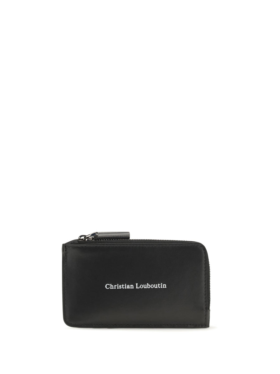 Christian Louboutin Canopy Card Wallet — Black Calf Leather Bos Taurus