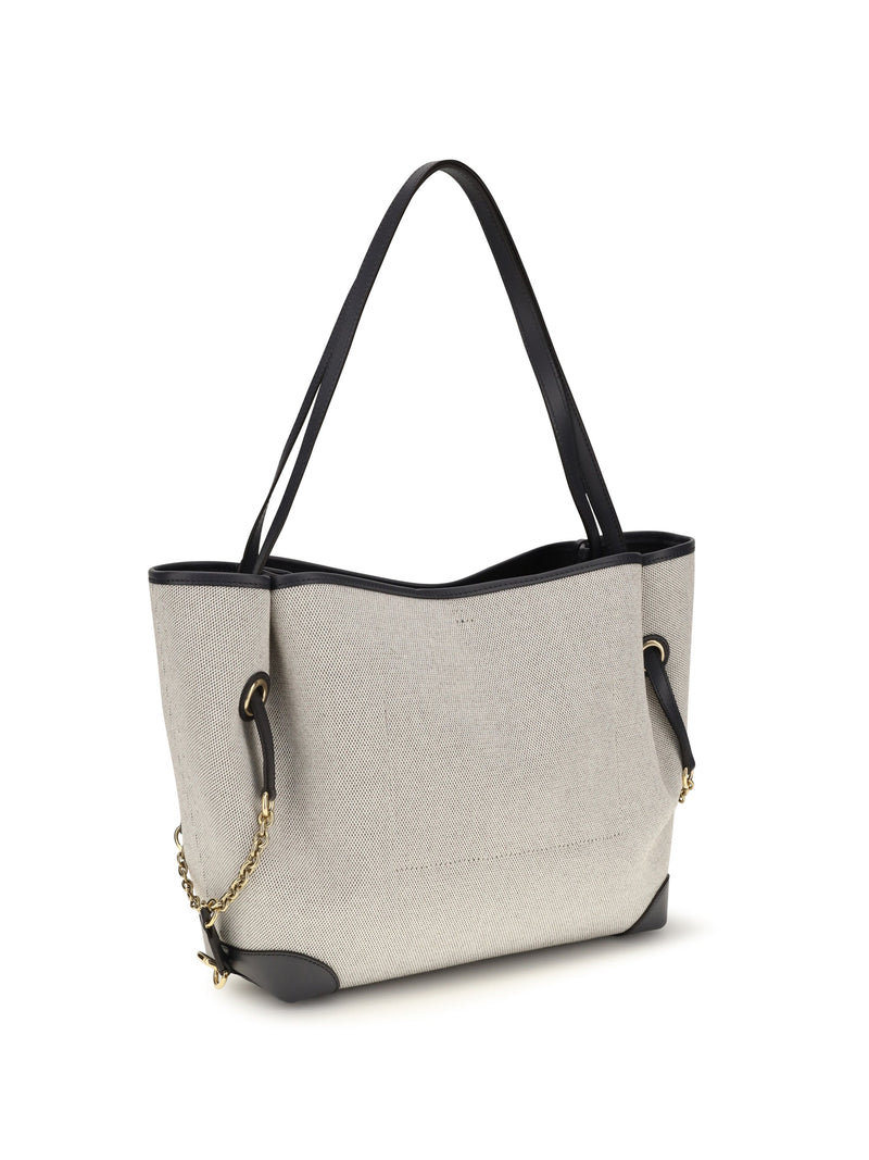 Chloé Clover Tote Bag — Black Cotton