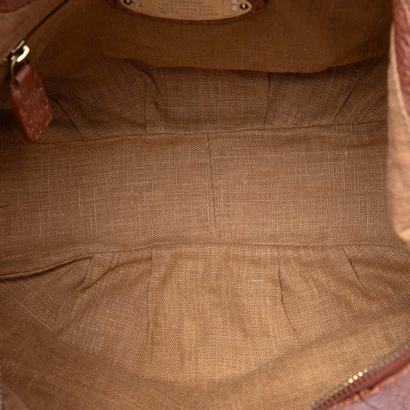 Metallic Pebbled Leather Selleria Shoulder Bag - Image 4