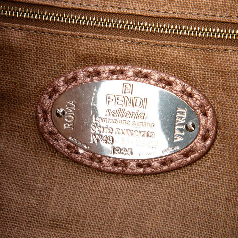 Metallic Pebbled Leather Selleria Shoulder Bag - Image 5