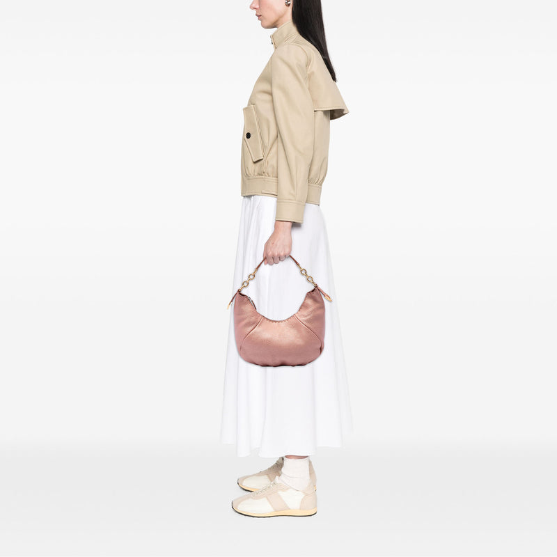 Metallic Pebbled Leather Selleria Shoulder Bag - Image 6