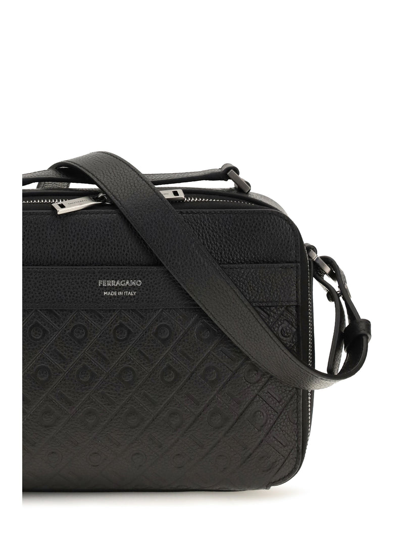 Ferragamo Crossbody Bag — Black Calf Leather